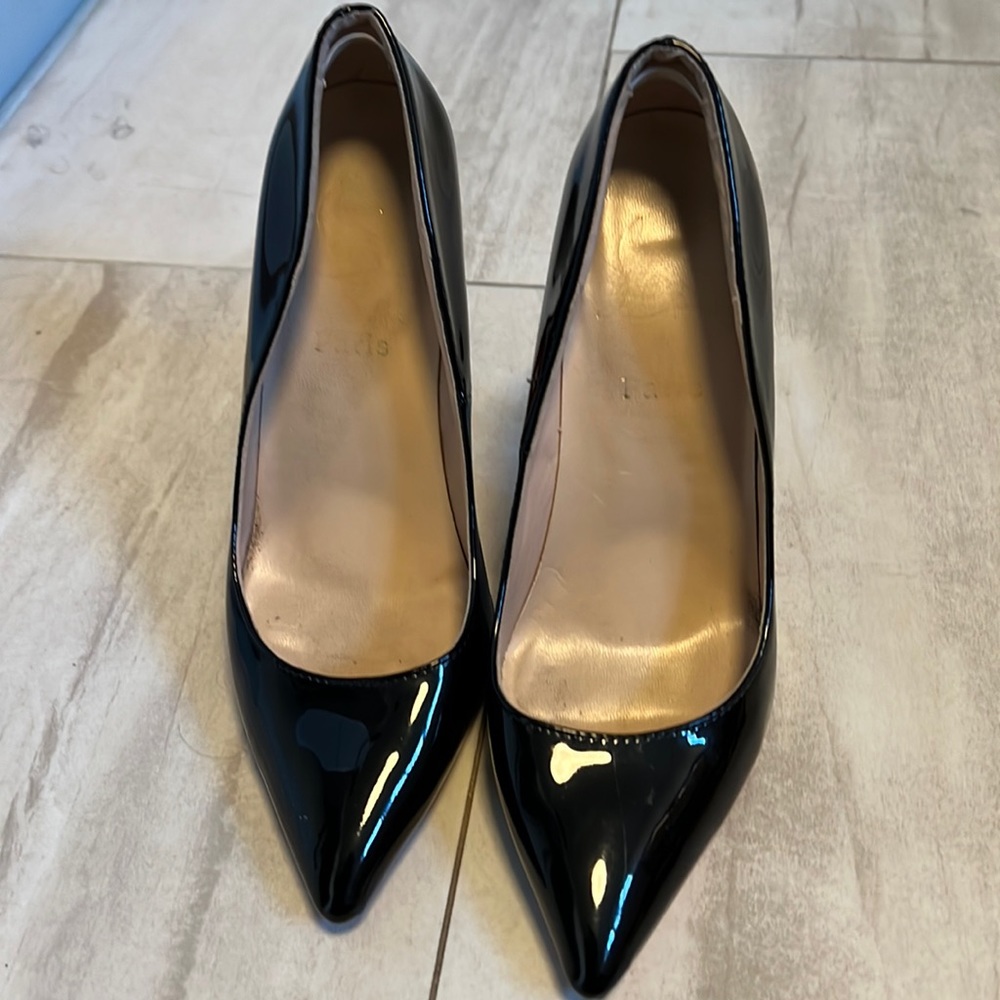 Black leather shoes